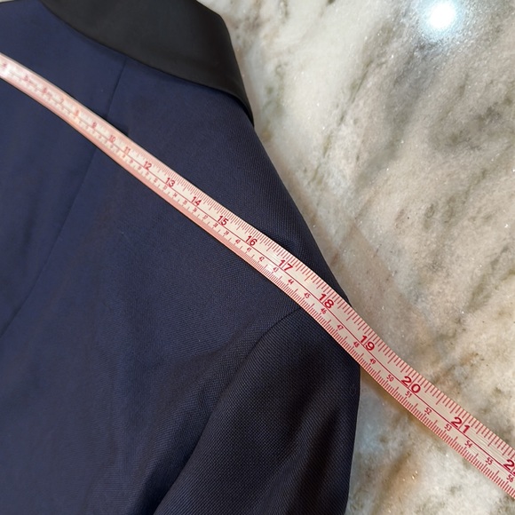 Designer Custom Suit Navy/Black with Red Lining - Picture 4 of 7